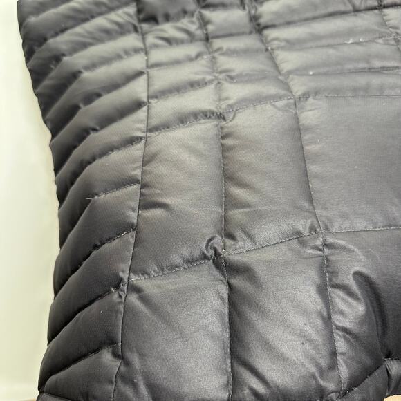 Eddie Bauer Black Faux Fur Trim Hood Goose Down Puffer Vest Womens Size Large L - Picture 12 of 12